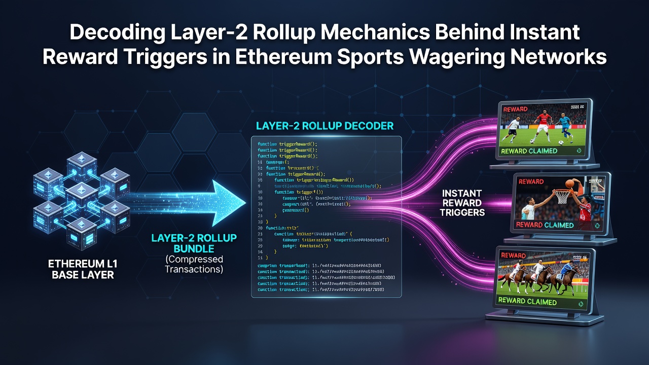 Darstellung der Layer-2-Rollup-Architektur mit Transaktionsbündelung und Belohnungsauslösern in Ethereum-Netzwerken