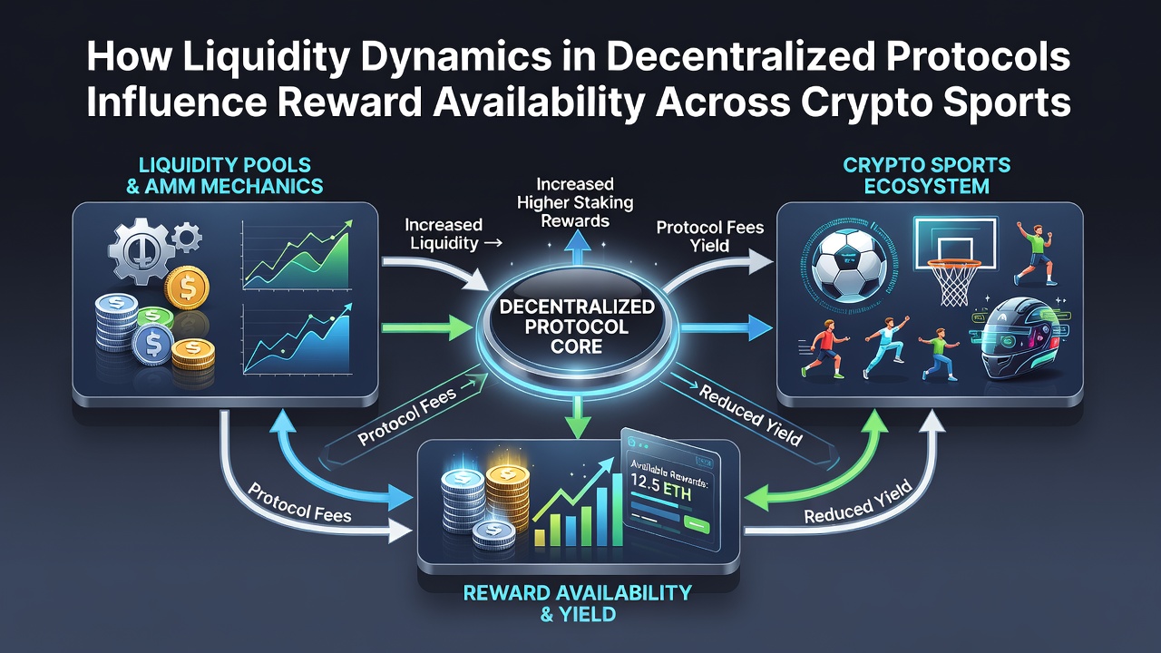 Darstellung von Smart-Contract-Interaktionen zwischen Liquiditätspools und Reward-Systemen in dezentralen Sportsbooks