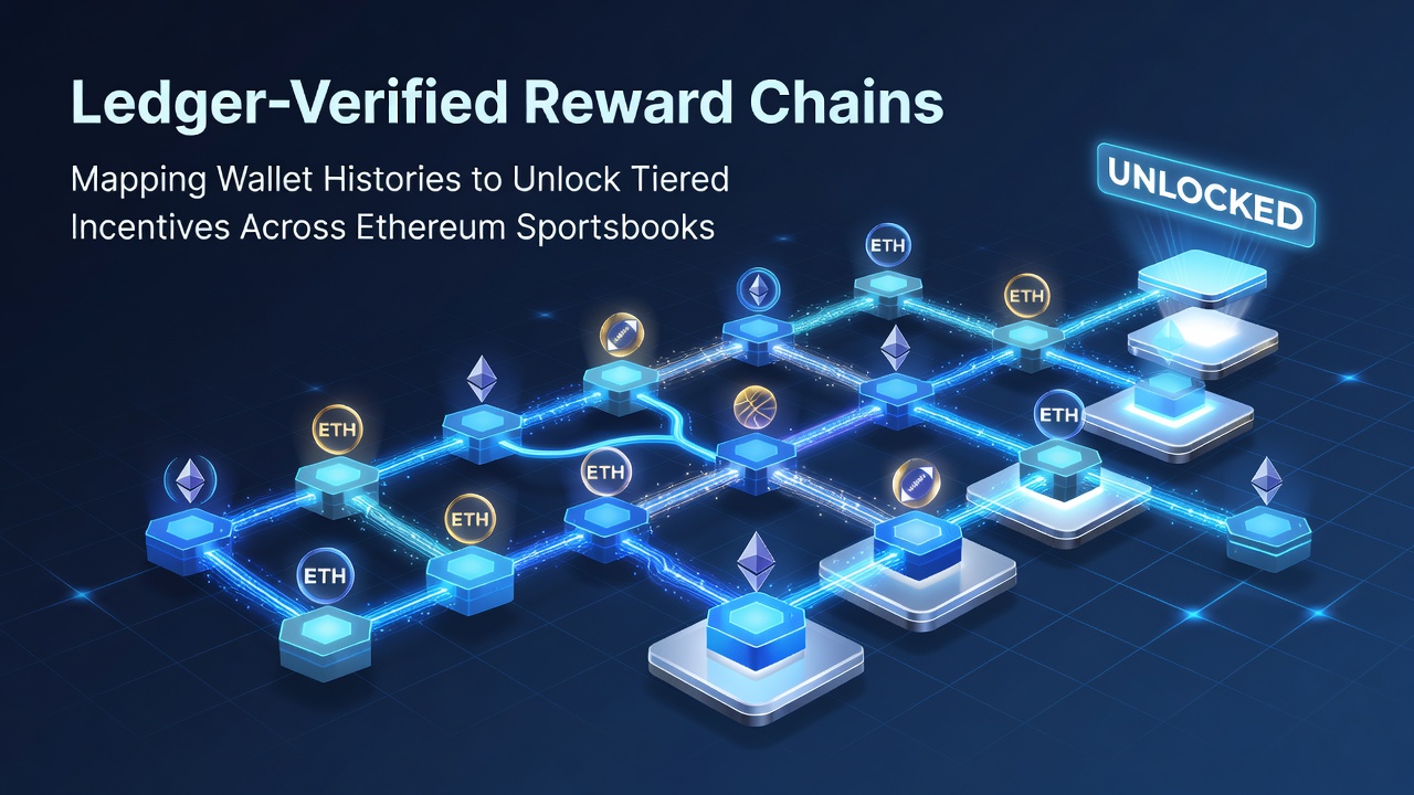 Darstellung einer Ethereum-Wallet-Historie mit verifizierten Ledger-Einträgen und gestaffelten Belohnungsketten in einem digitalen Sportsbook-Ökosystem