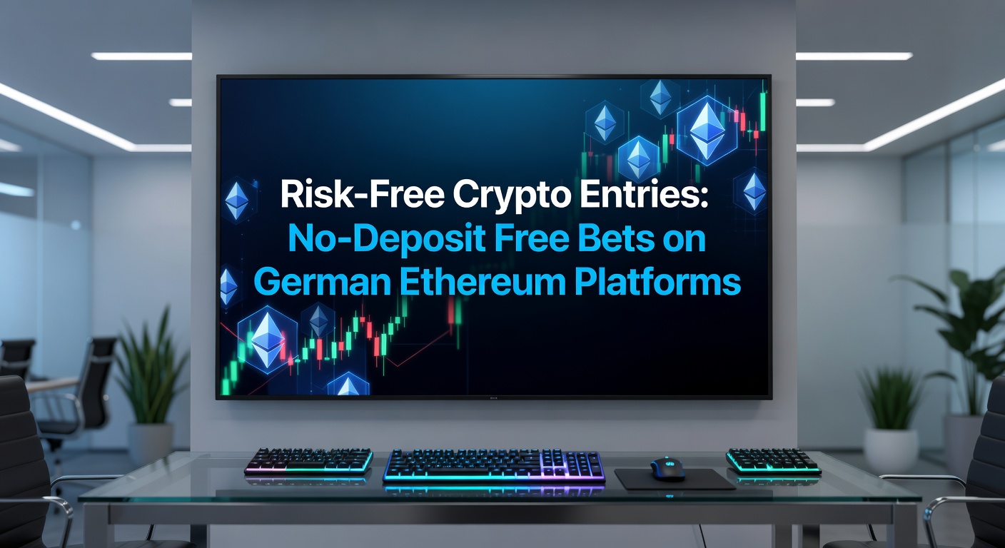 Grafik zeigt risikofreie Krypto-Einstiege mit Ethereum-Wallet und Free-Bet-Symbolen auf einer deutschen Plattform
